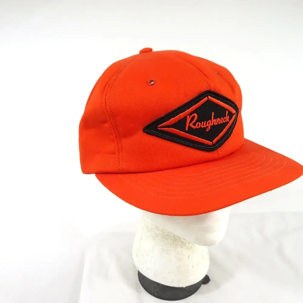 Swingster Roughneck Trucker Hat Cap Orange Black Made in USA Adjustable Snapback